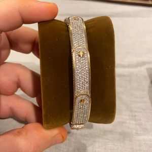 7” GLD iced out bracelet - gold plated simulated